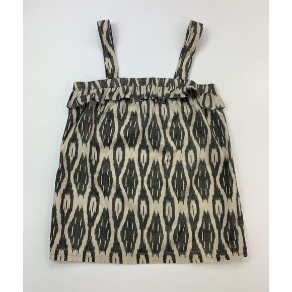 J. Crew Womens Size 0 Ikat Ruffle‎ Flounce Cotton Tank Top Blouse NWOT - Picture 10 of 12